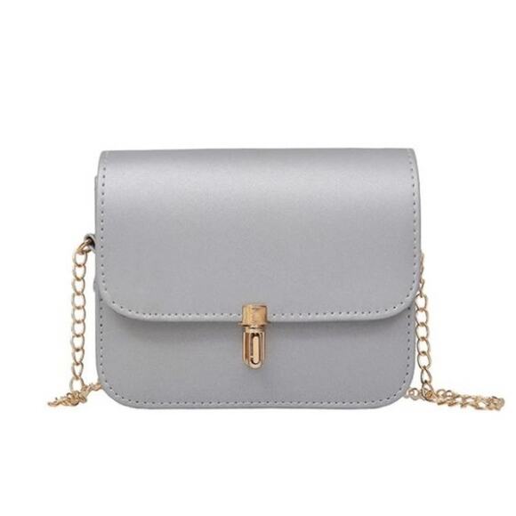 poshwithbon Handbags - Silvery Gray Chain Crossbody Popular Fashion Bag